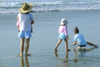 Familie am Strand